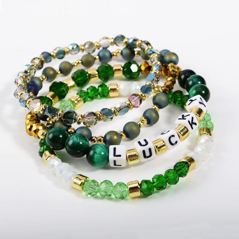 Aigrnc Boho Beaded Stretch Bracelets For Women Stackable Crystal Gold Plated Beaded Bracelets Set Trendy Handmade Friendship Braeclet Jewelry Gifts - Image 3
